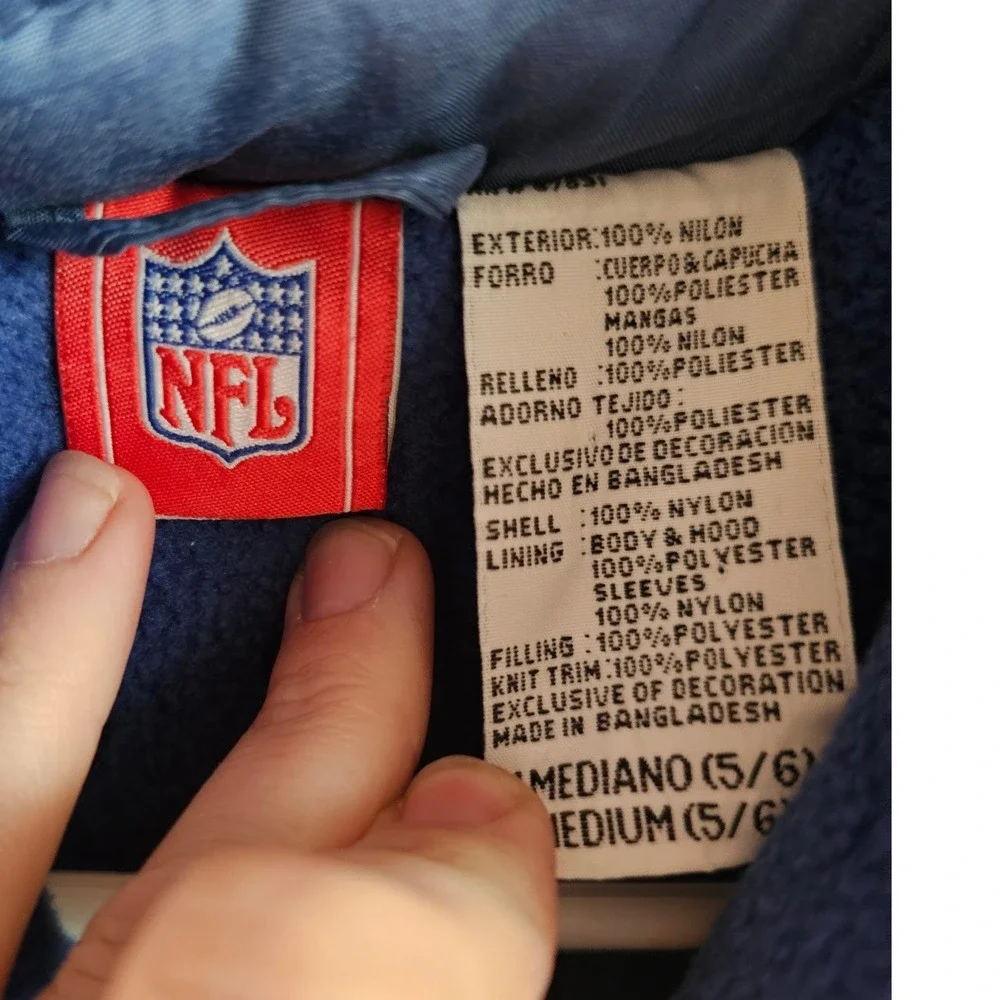 Y2k Reebok Indianapolis‎ Colts NFL Kids Puffer Jacket Blue Black Size Medium 5/6